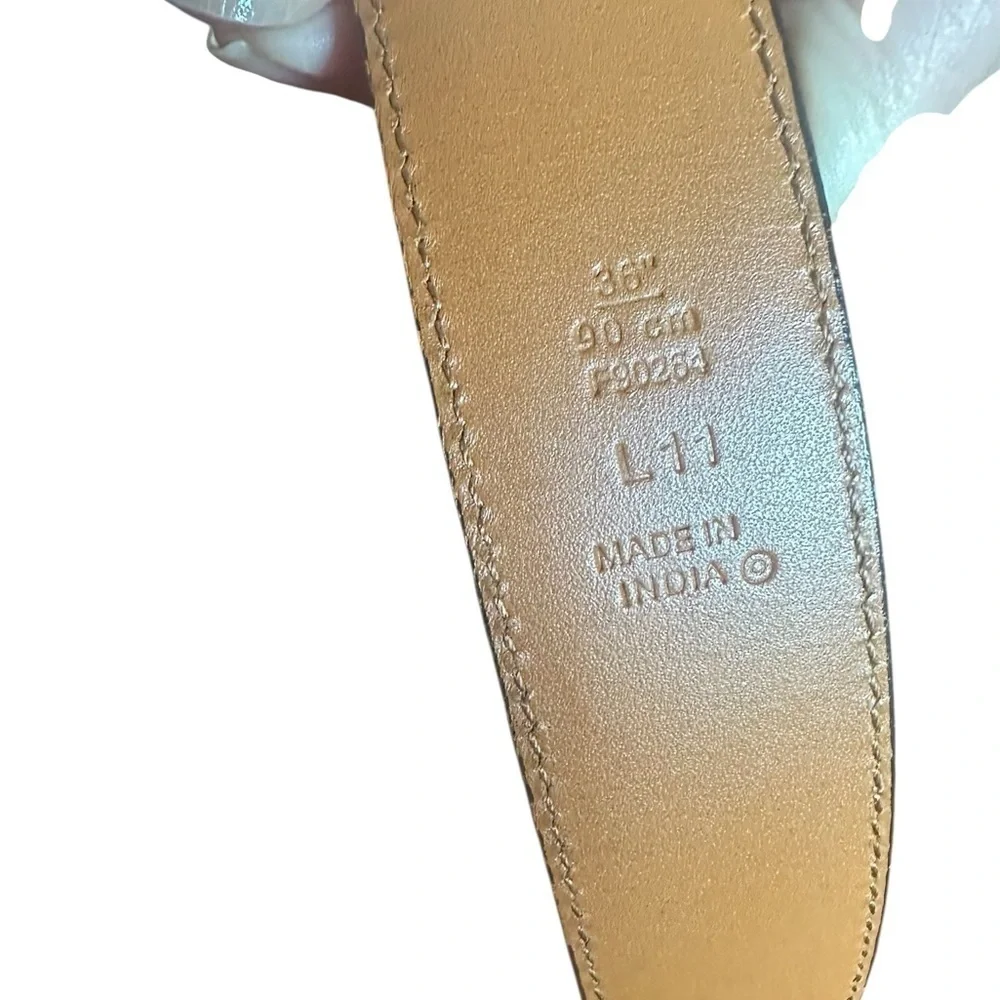 Coach Brown Leather Belt with Gold Buckle 36”